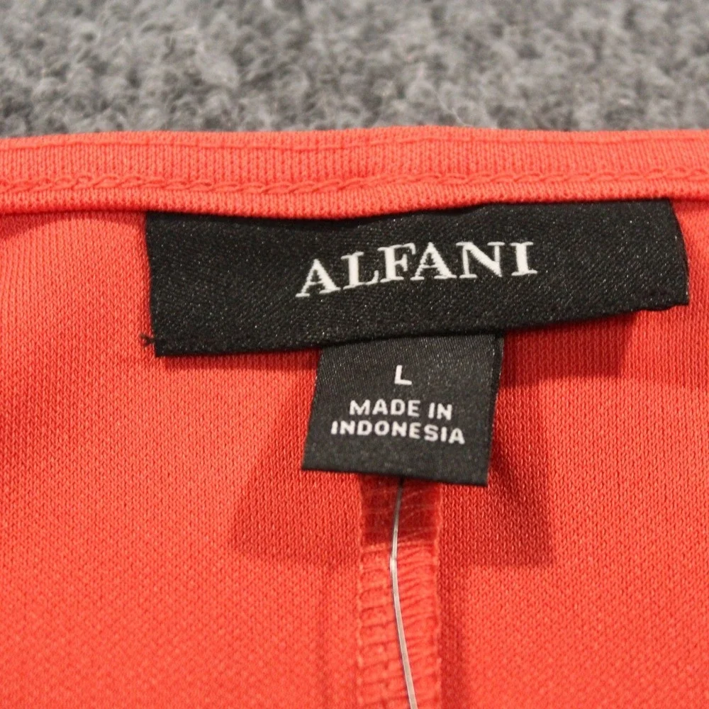 Alfani Cranberry Spice Pleated Neck Cap Sleeve Peplum‎ Top Large